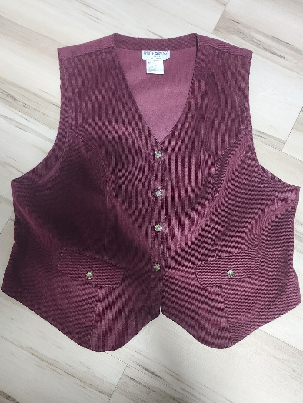 White Stag Burgundy Corduroy Vest